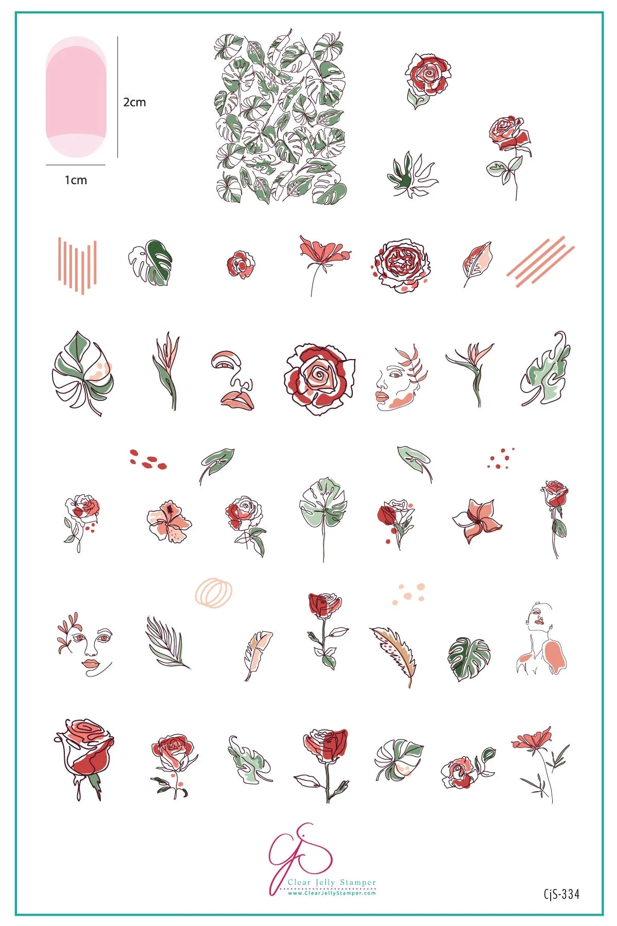 Quality Artsy Line Art CJS-334 - Clear Jelly Stamping PlateArtsy Line Art CJS-334 Fine