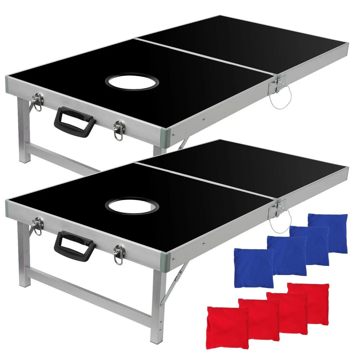 Premium Portable Folding Cornhole Bean Bag Toss Board Game Set Long-Lasting