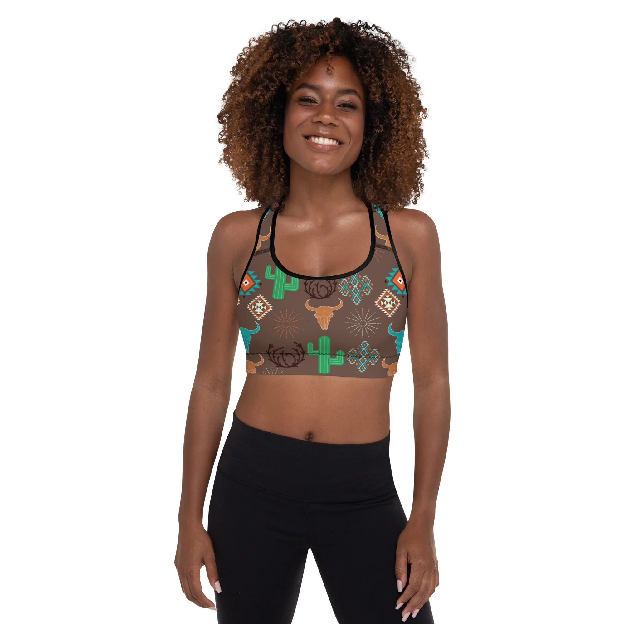 Superior Bullhead Cactus Padded Sports Bra Traditional