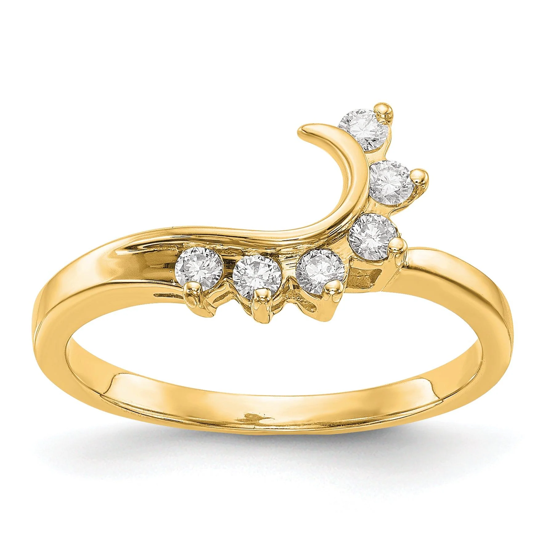 Stylish 14K Yellow Gold Lab Diamond Wrap Enhancer Ring Green