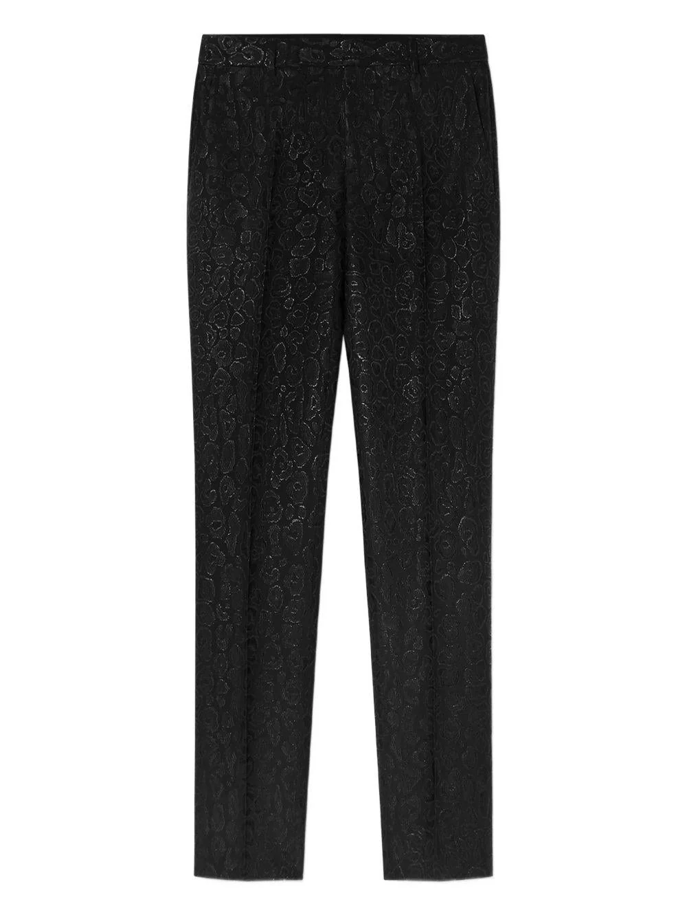 Exclusive Jacquard Leopard Trousers Smooth