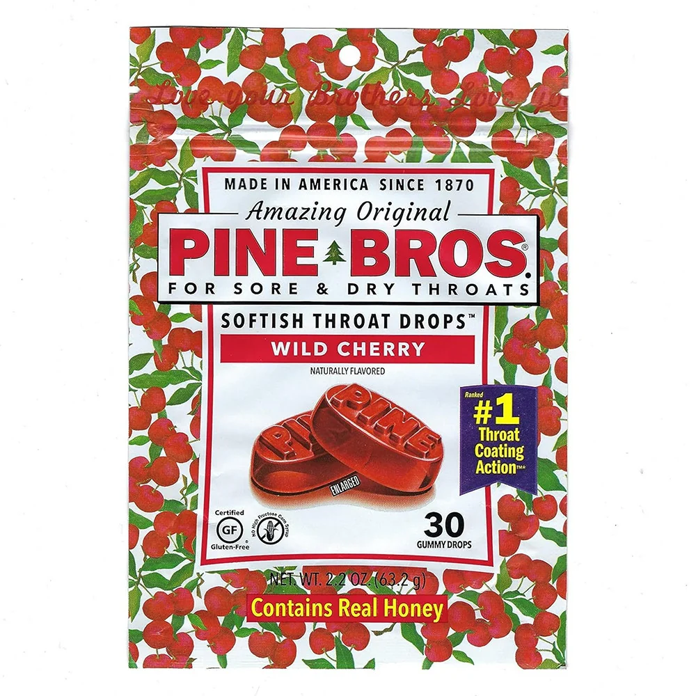 Artisan Pine Bros for Sore Throat Softish Drops Wild Cherry Flavor 30 Ea Efficient