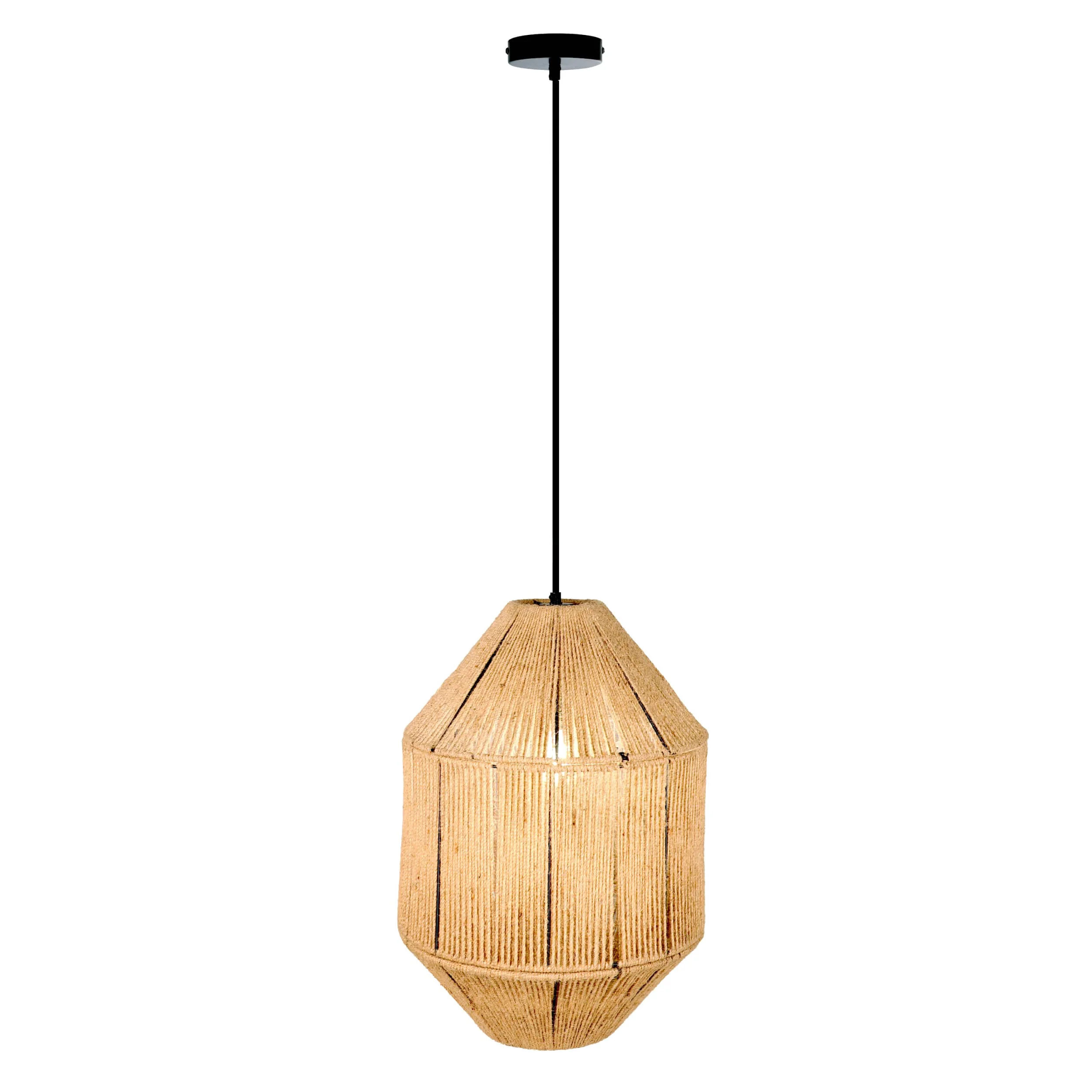 Prestigious River of Goods Tan Cord Hanging Lamp Detailed