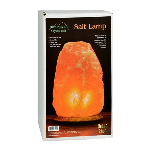 Original Design Himalayan Salt Crystal Lamp With Large 12 Inches Wood Base By Aloha Bay 1 ea Quality