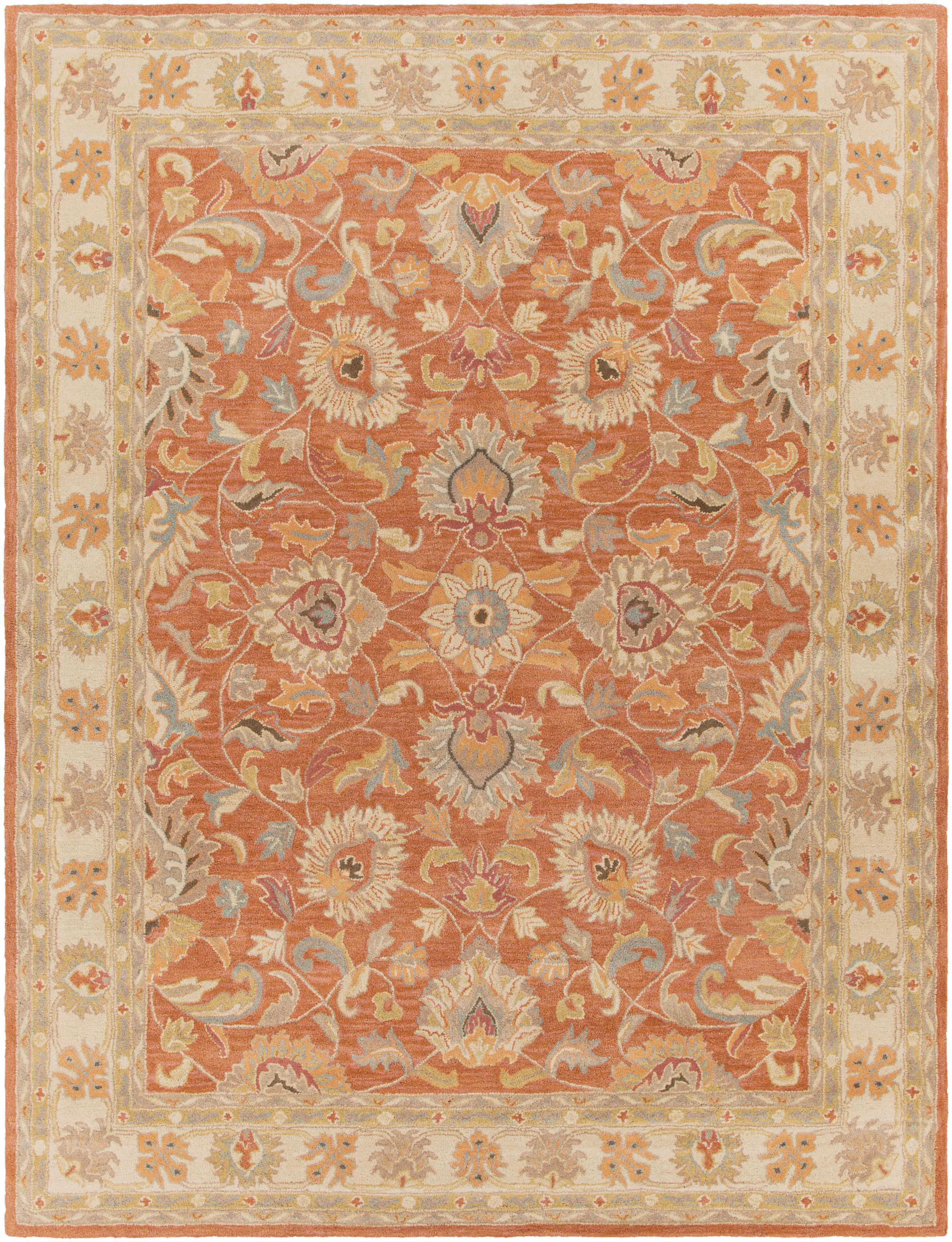 High-Grade Caesar Hand Tufted Burnt Orange 1124 Wool Carpet Next-Generation