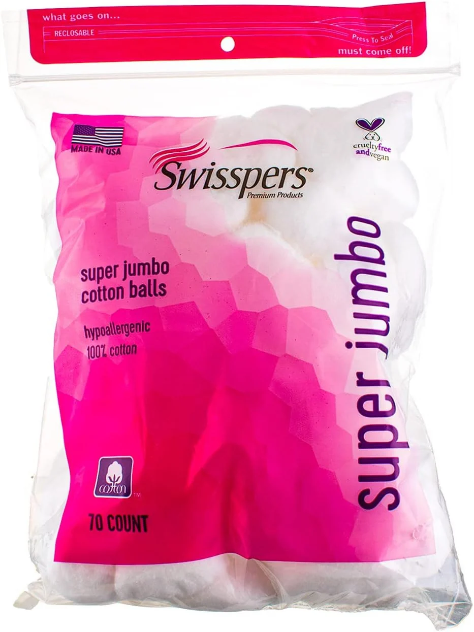 Easy-to-Use Swisspers Jumbo Cotton Balls - 70 Ea Casual