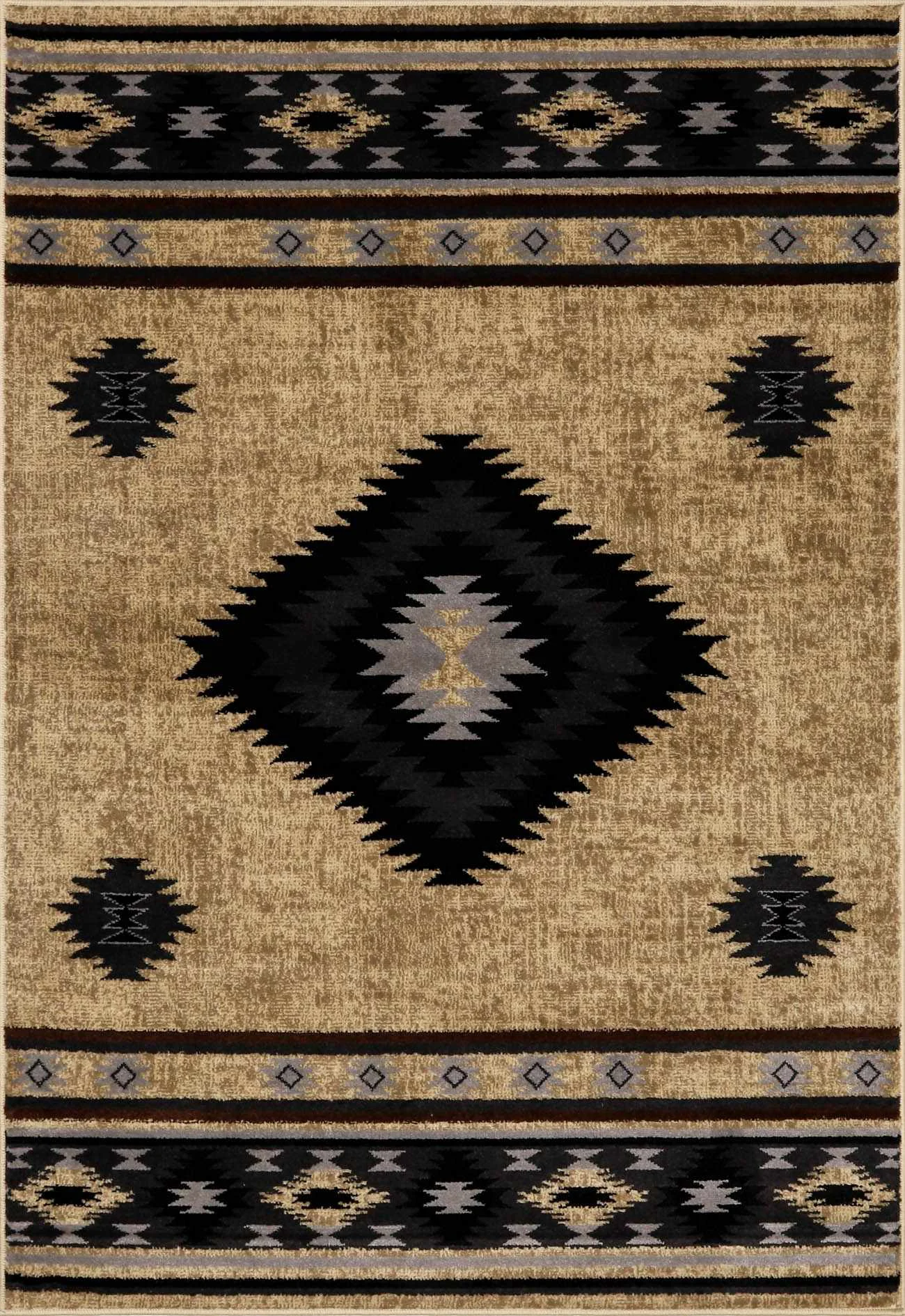 Superior Buckhaven Brown Aztec Carpet Long-Lasting