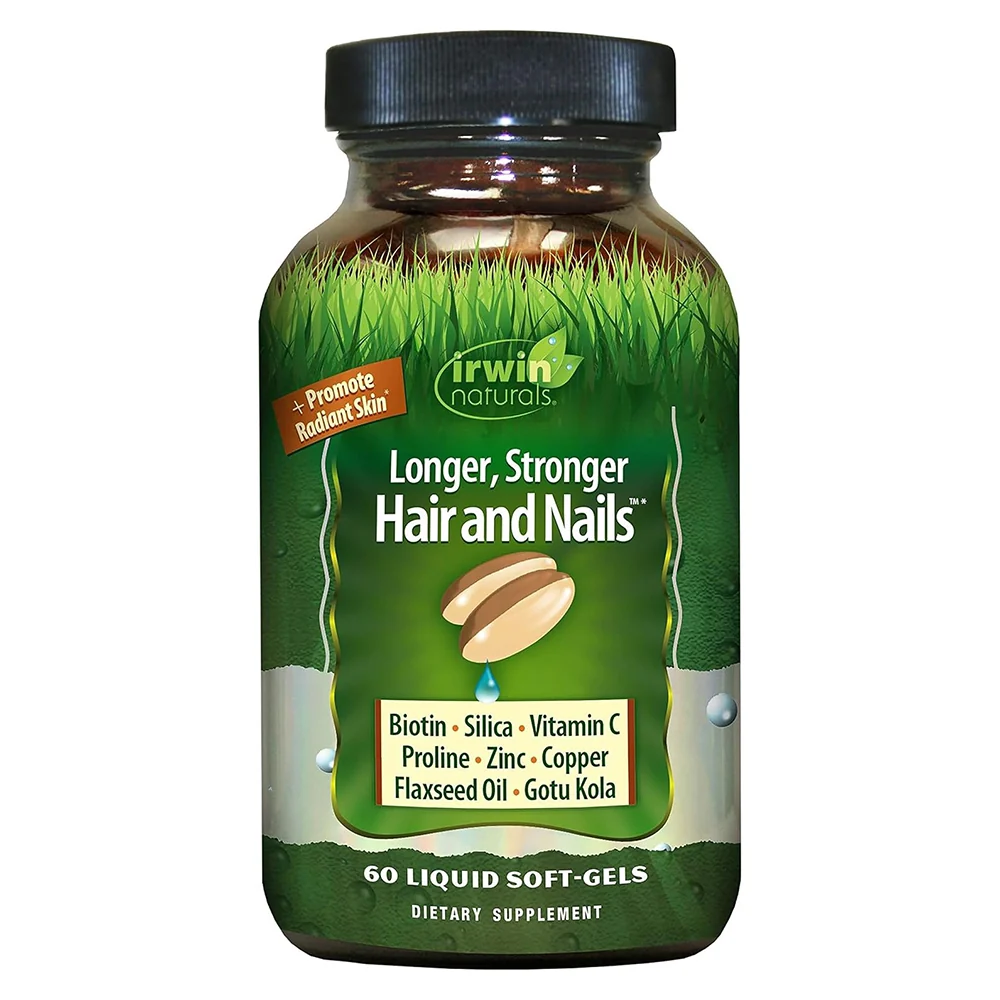 Solid Irwin Naturals Longer Stronger with Rich Nutrient for Healthy Hair and Nails Softgels 60Ea Organic
