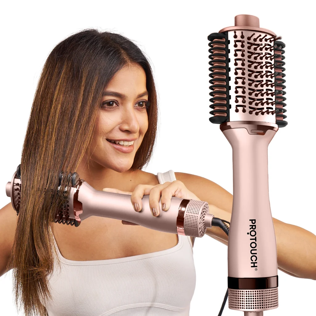 Trusted Protouch Born To Shine 2‑in‑1 Styling Blow Brush – Drying Straightening Styling Tool for Smooth Shiny Hair Luxury