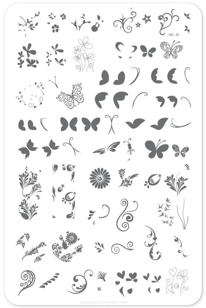 Fashionable Serendipity CjS-23 - Clear Jelly Stamping Plate Premium