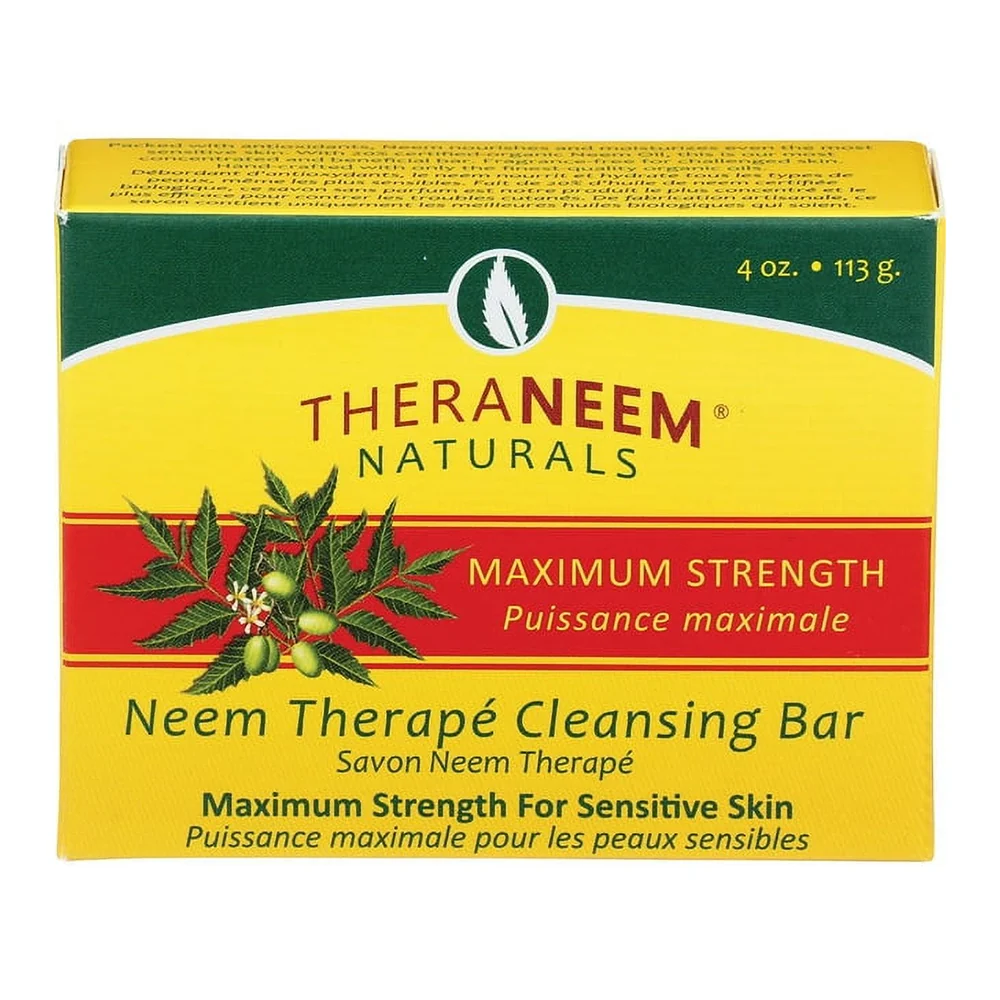 Fashionable TheraNeem Maximum Strength Neem Cleansing Bar for Sensitive Skin 4Oz 113g Versatile