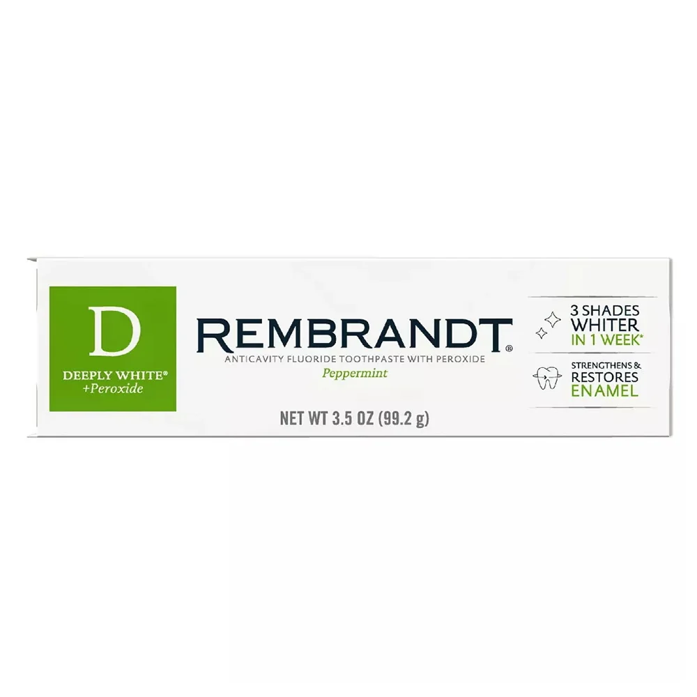 Professional Rembrandt Anticavity Fluoride Toothpaste With Peroxide Peppermint Flavor 3.5 Oz Trendy