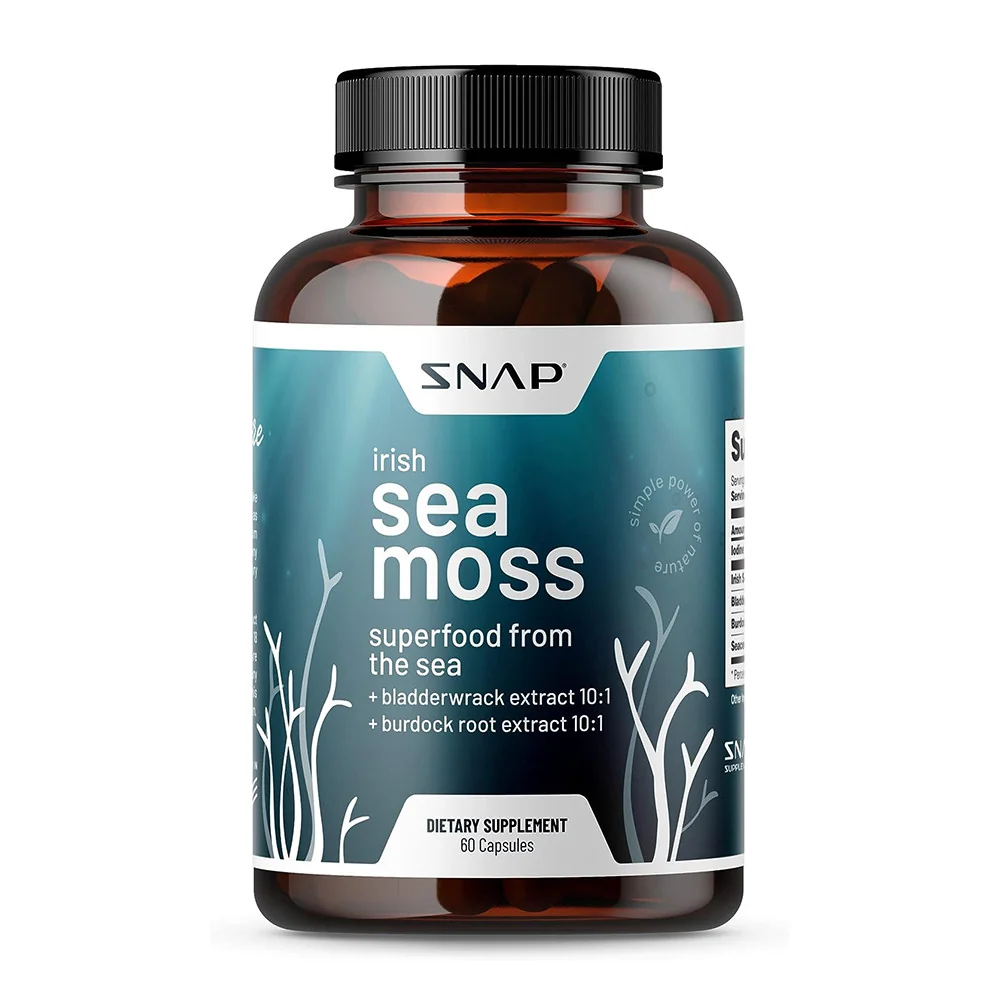 Unique Snap Irish Sea Moss Capsules Support Energy 60 Ea Reliable