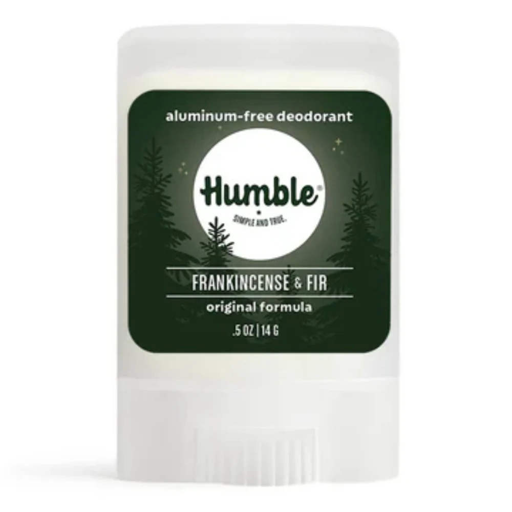 Smooth Humble Brands Holiday Aluminum Deodorant Stick Travel Size Frankincense and Fir 0.5Oz 14g Flexible