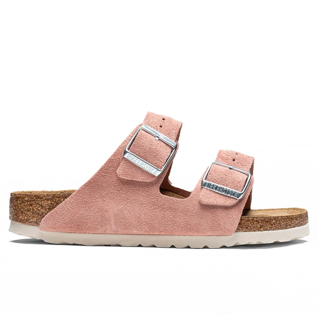 Certified Birkenstock Arizona Soft Footbed Suede Leather Pink Clay Sandals Natural