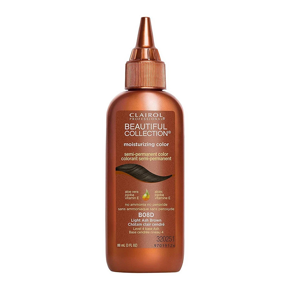 Premium Clairol Beautiful Collection B08D Light Ash Brown Semi-Permanent Hair Color 3 Oz Smooth