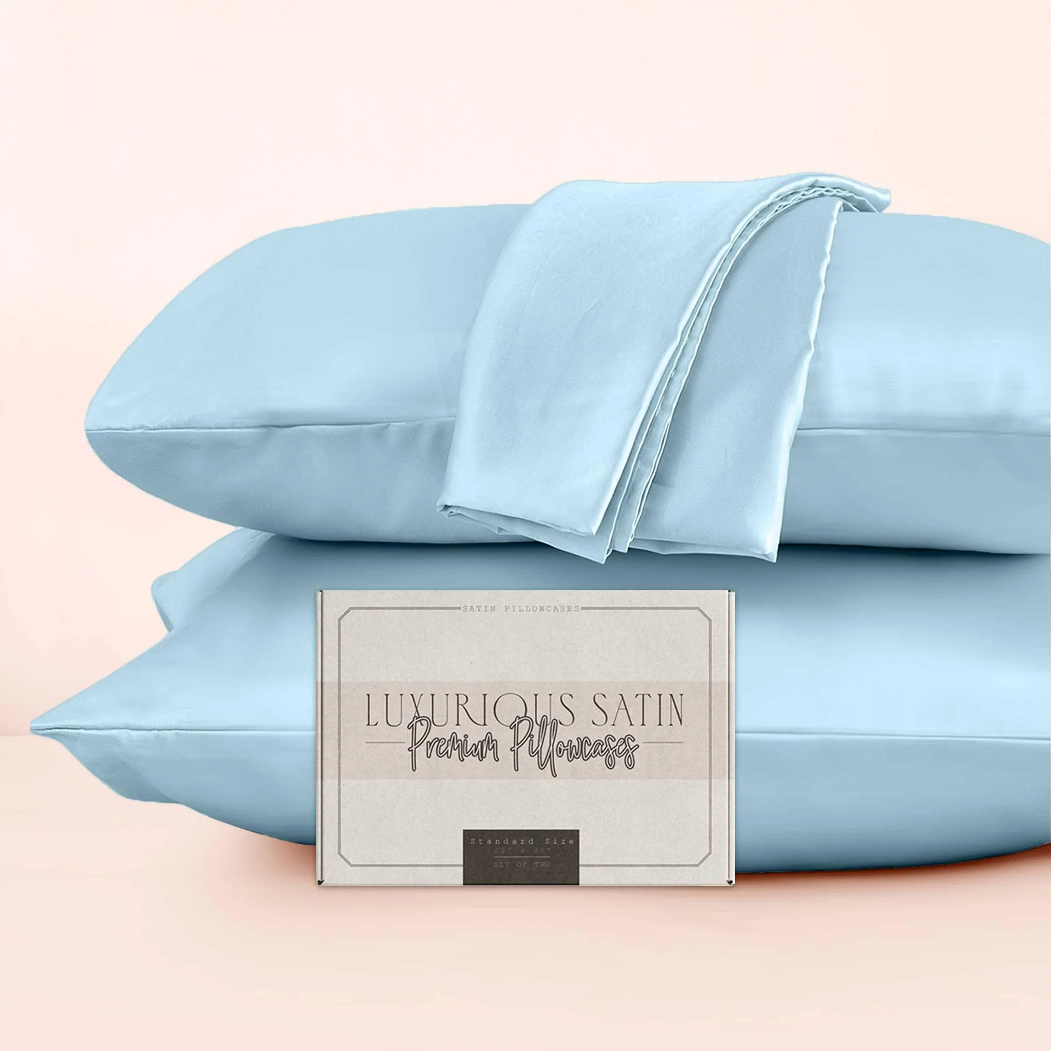 Responsible Elegant Comfort Set of 2 - Satin Pillowcases High-Quality