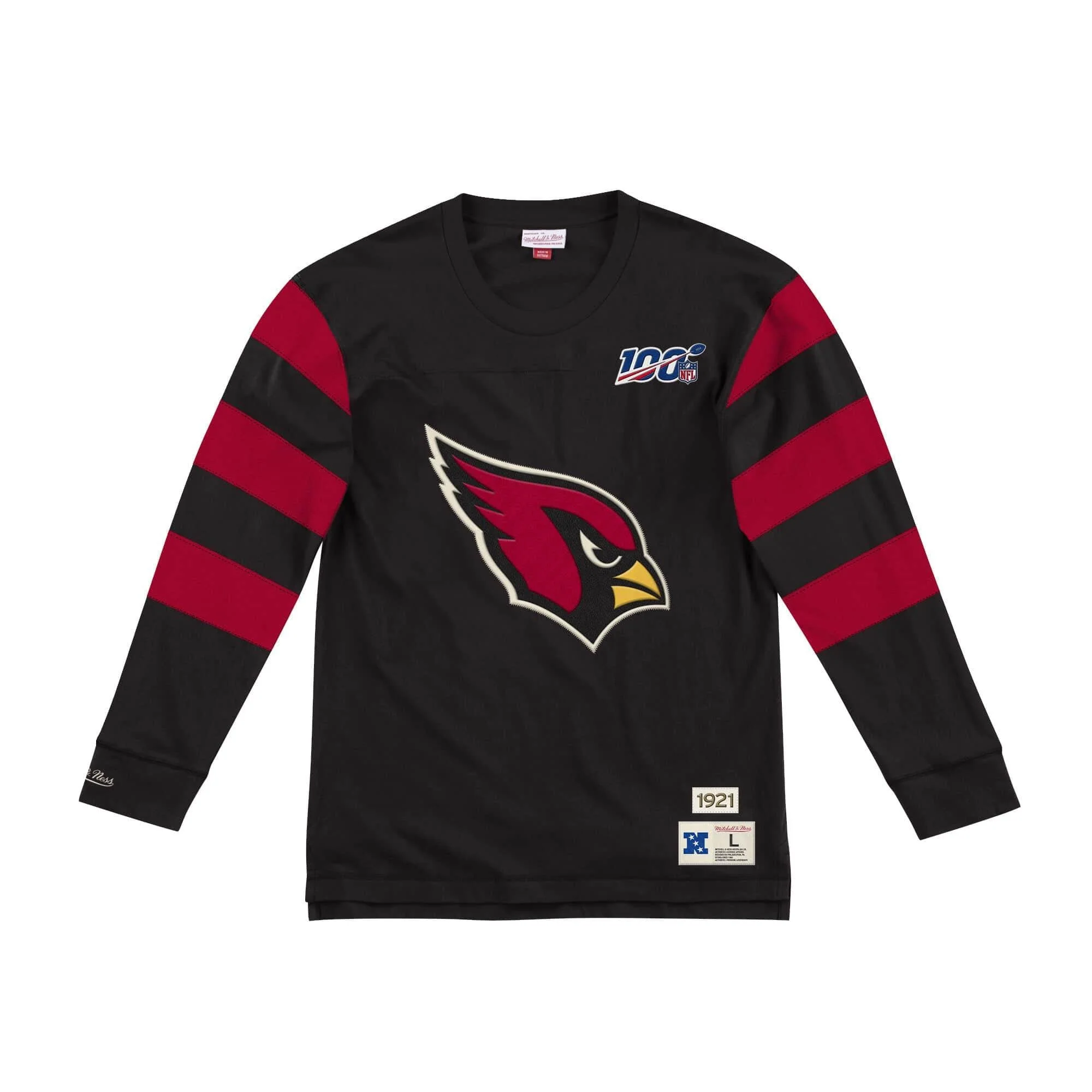 Verified Mitchell Ness Men's NFL Team Inspired Longsleeve Cardinals Long Sleeve Shirts Exceptional