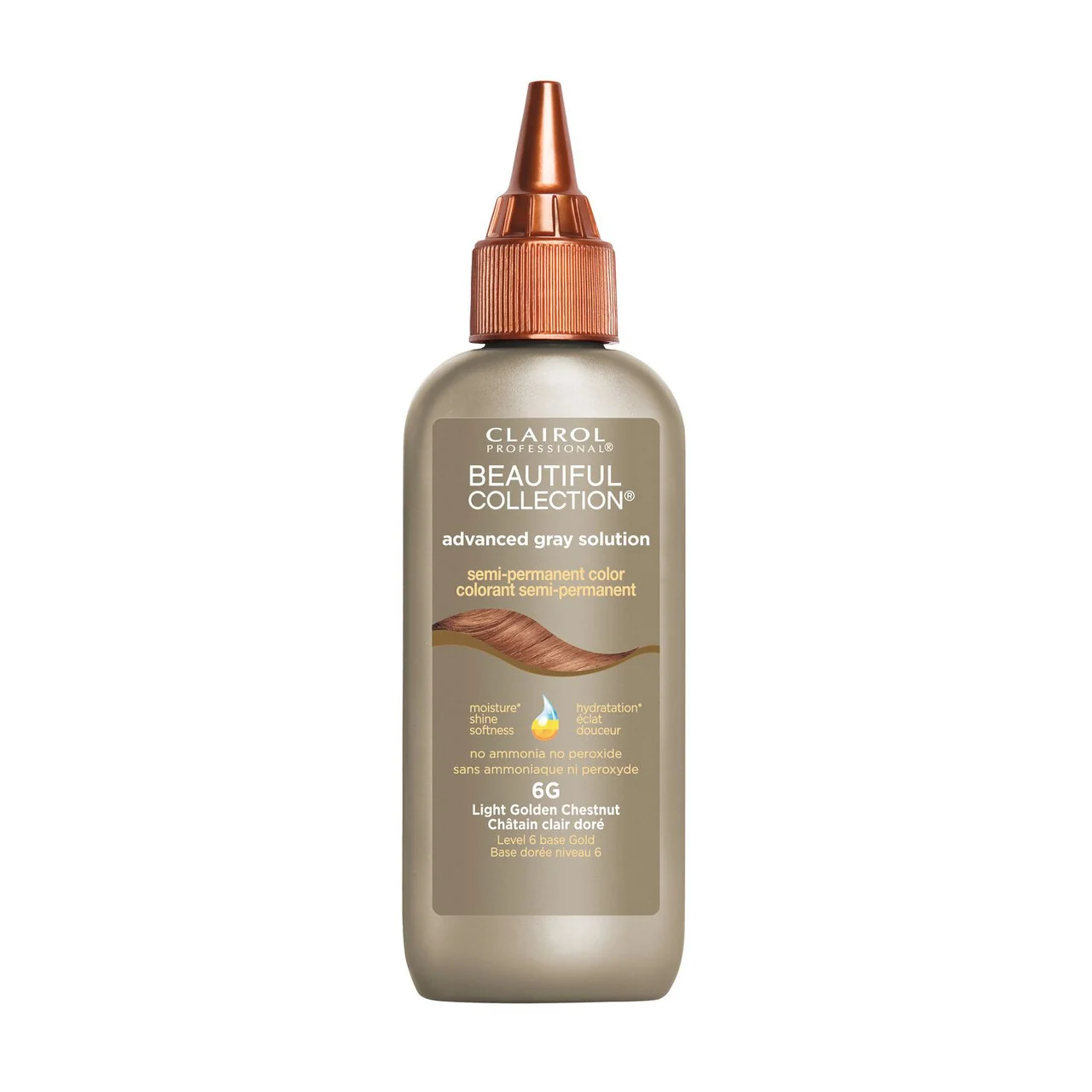 Relaxed Clairol Professional Beautiful Collection Semi Permanent Hair Color 6G Light Golden Chestnut 3 Oz Long-Lasting