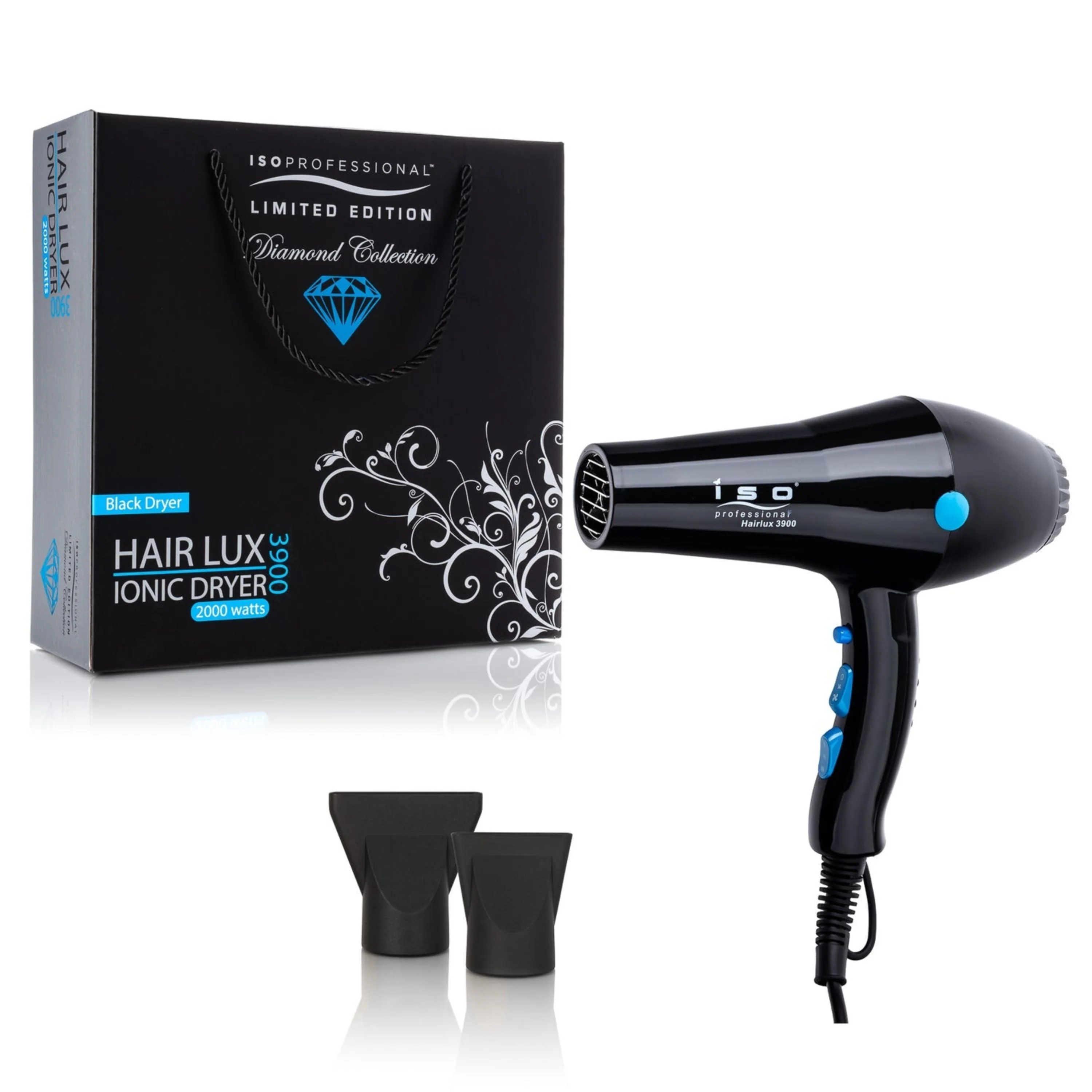 Exceptional ISO Beauty HairLux 2000W Advanced Turbo Airflow Blow Dryer - Diamond Collection Safe