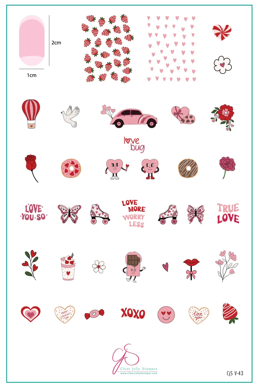 Consistent Love Bug CjSV-43 - Clear Jelly Stamping Plate Organic