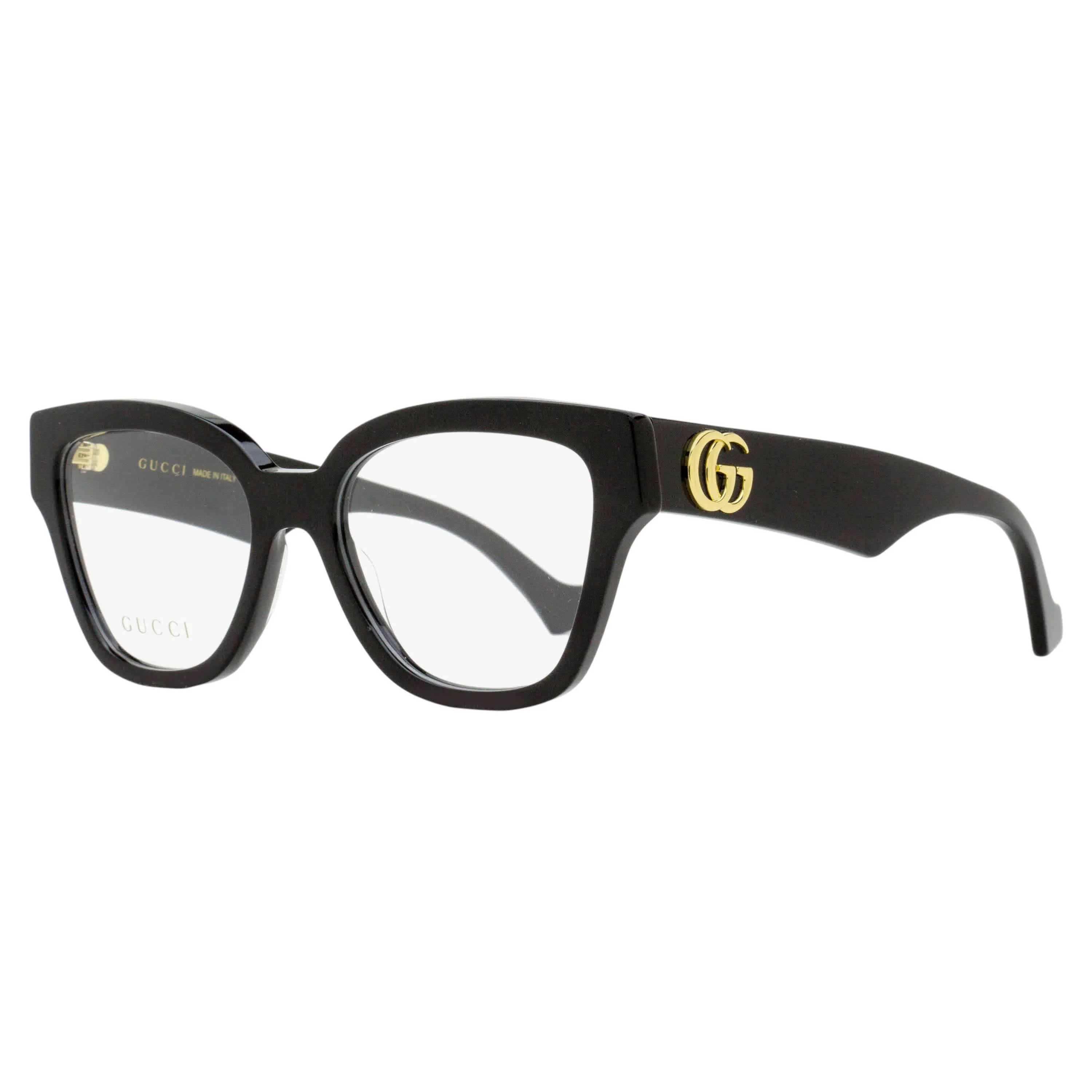 Environmentally Friendly Gucci Sculpted Square Eyeglasses GG1424O 005 Black 54mm Long-Lasting