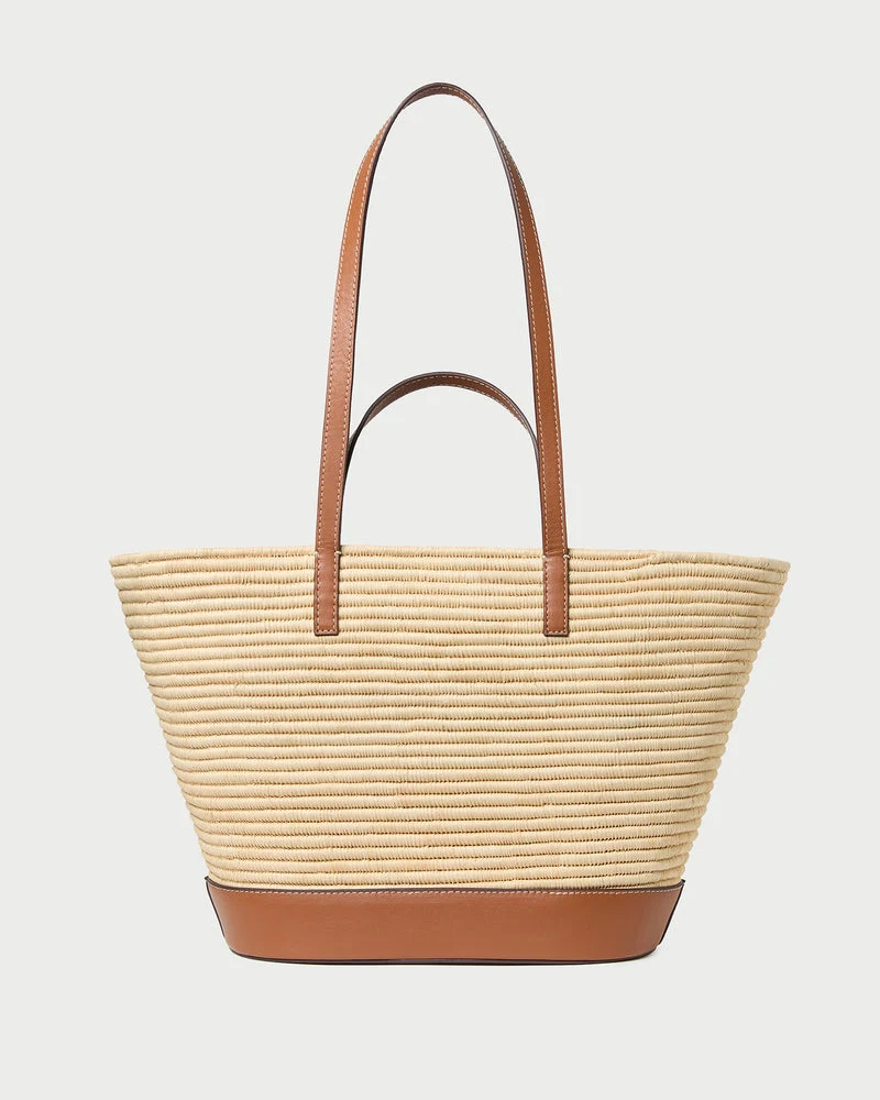 Pure Loeffler Randall Granger Straw Basket Bag in Natural Cognac Prestigious