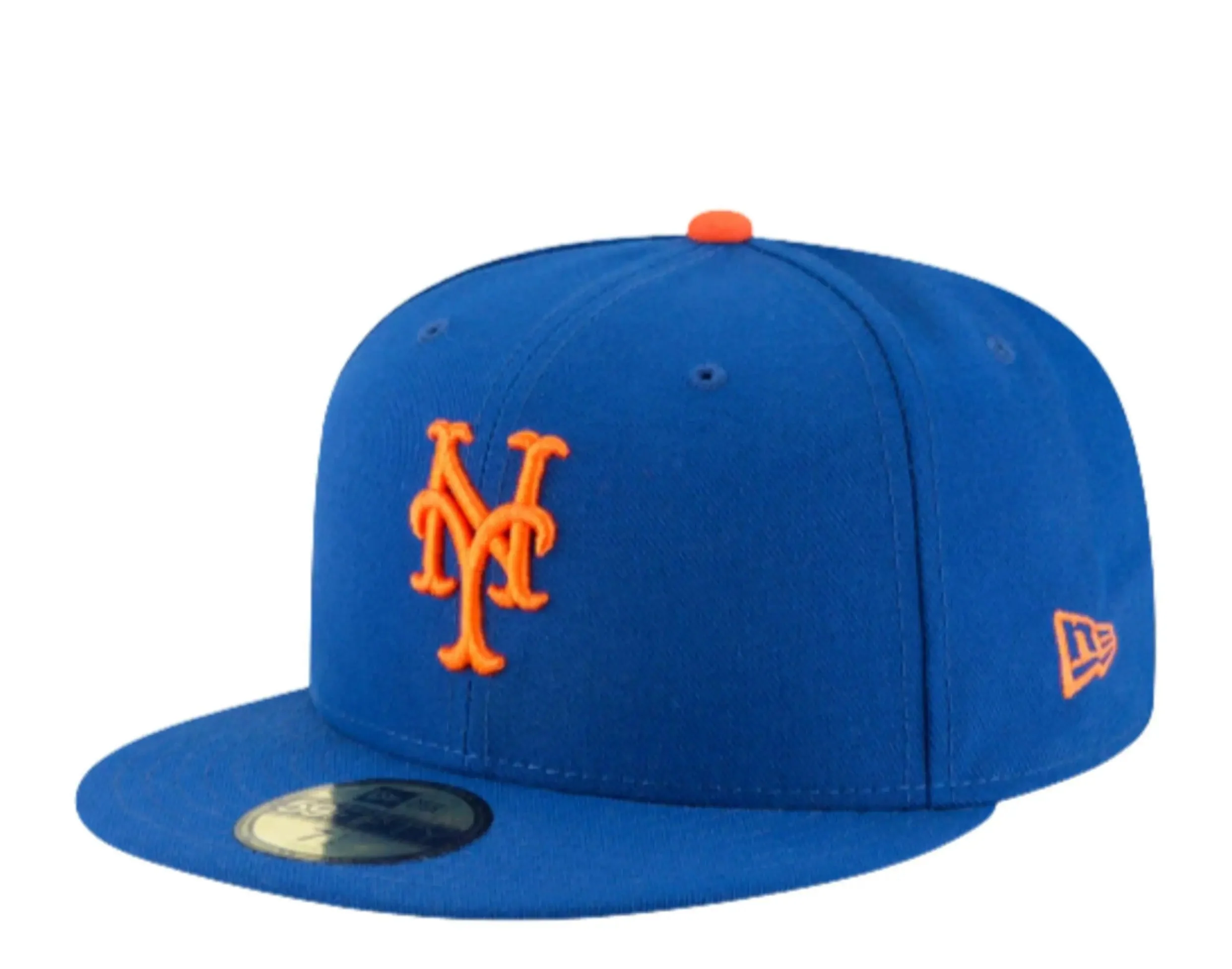 Easy-to-Use New Era 59Fifty Men New York Mets Collection Fitted Hat Royal Orange Secure