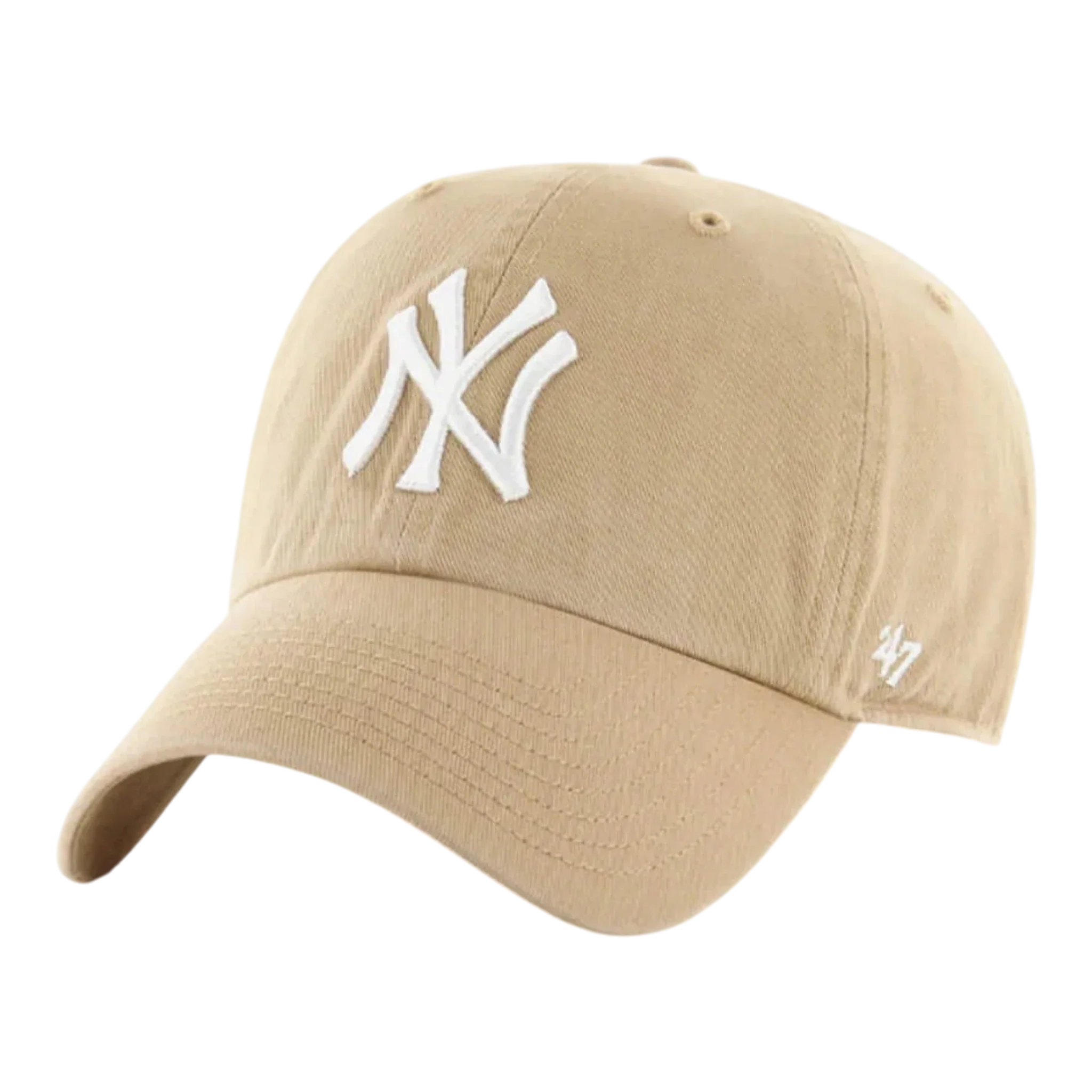 Elegant 47 Brand Clean Up New York Yankees Strapback Hat — Khaki Adjustable Cap Professional