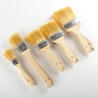 Innovative 10 Piece Wooden Assorted Synthetic Bristol Disposable Throw Away Paint Brushes Certified