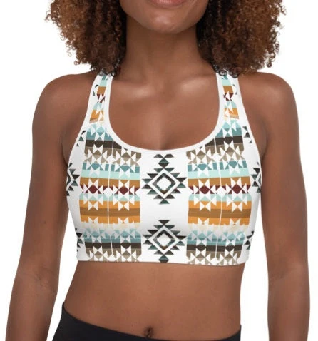 Unique Aztec Blanket Print Sports Bra Certified