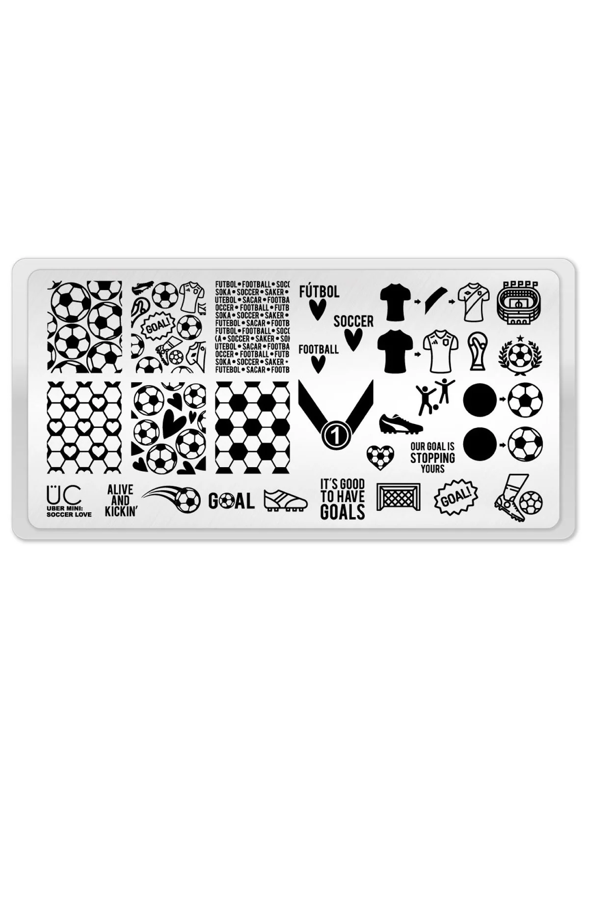 Smooth Soccer Love - Uber Chic Mini Stamping Plate Original Design