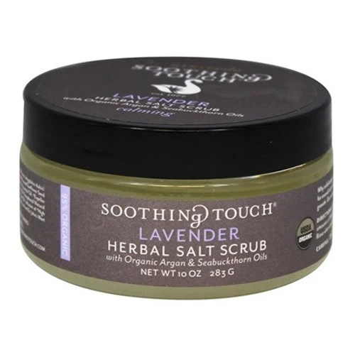 Trendy Soothing Touch Organic Herbal Salt Scrub Calming Lavender 10 Oz Natural