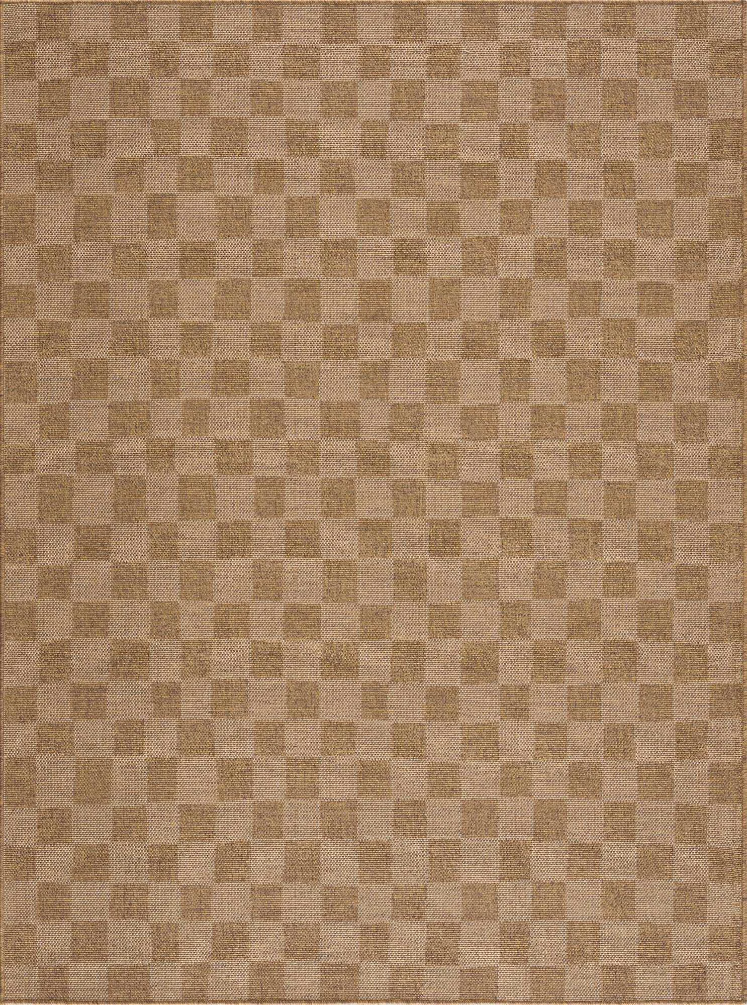 Superior Kuval Checkered Brown Rug Pure