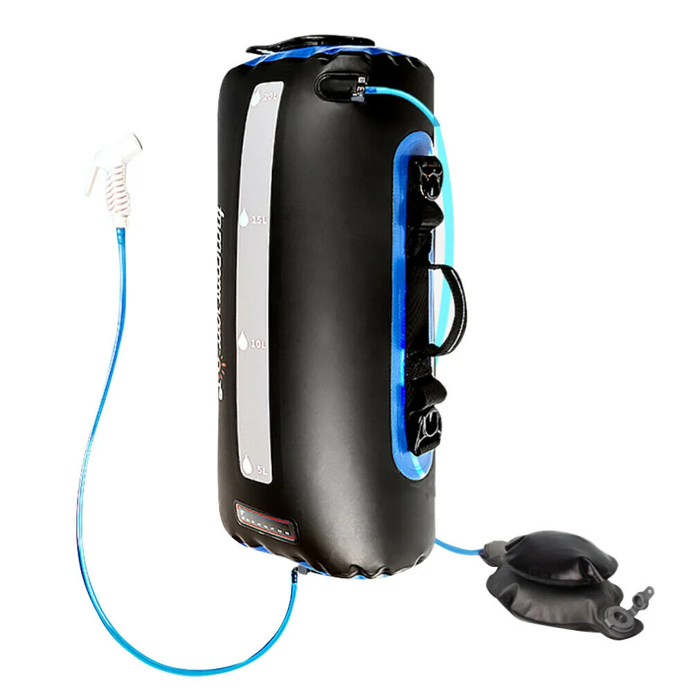 Stylish Large Outdoor Camping Solar Shower Bag With Pump Fashionable