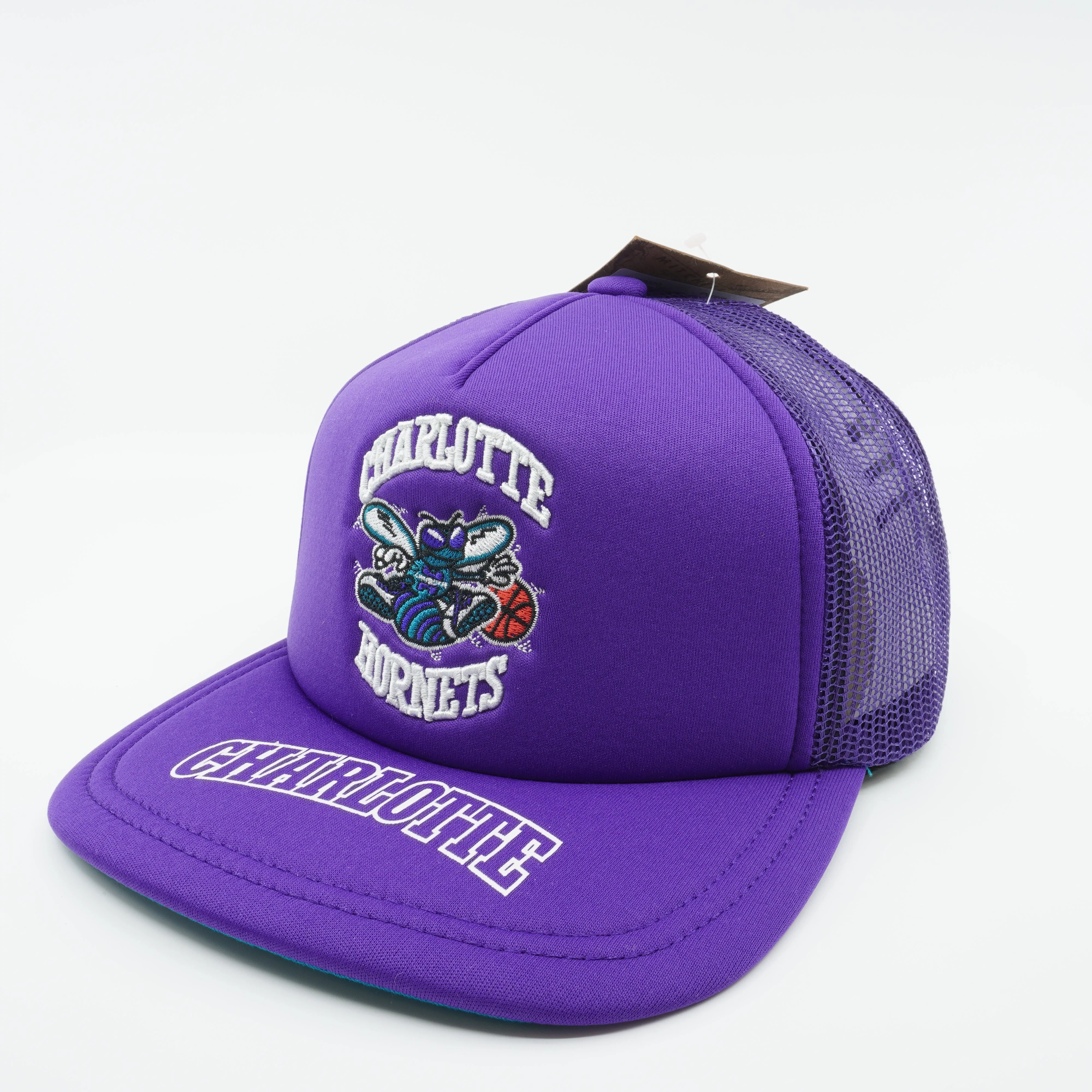 Safe Mitchell Ness Men's NBA Charlotte Hornets Team Origins Trucker Hwc Hornets Hats Comfortable