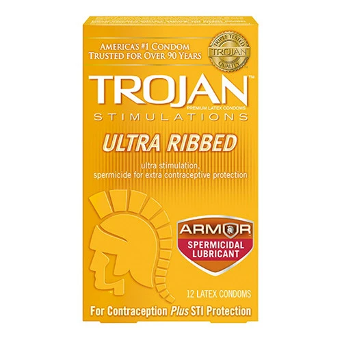 Powerful Trojan Ultra Ribbed Lubricated Latex Condoms Spermicida - 12 Ea Sophisticated