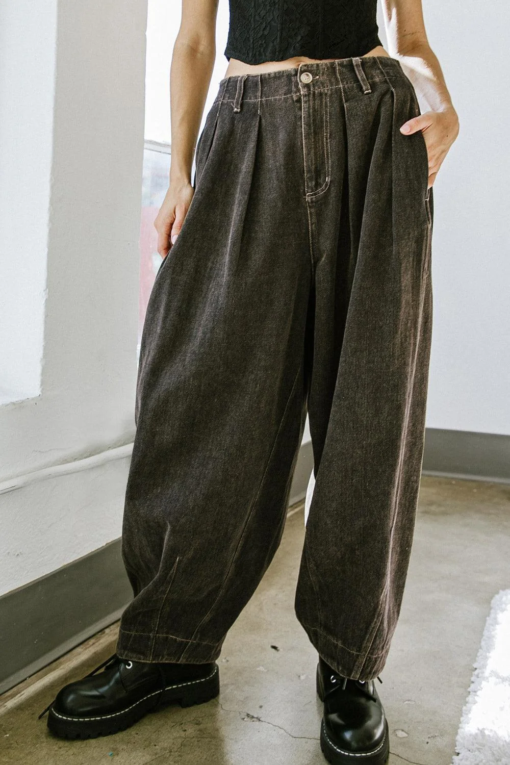 Solid Stuck in Your Ways Denim Pants Secure