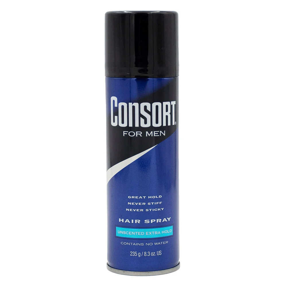 Advanced Consort Unscented Extra Hold Aerosol Hair Spray For Men 8.3 Oz Contemporary