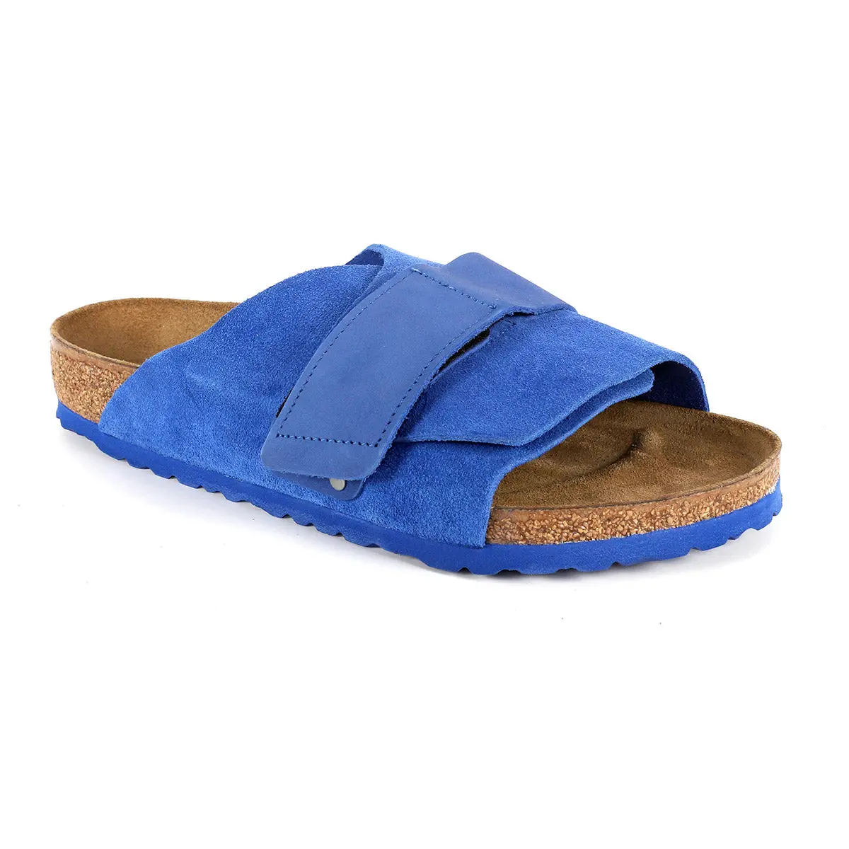 Relaxed Birkenstock Kyoto Nubuck Suede Leather Ultra Blue Sandals Crafted