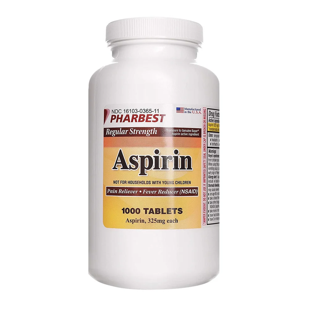 Verified Phar Aspirin Regular Strength 325 mg Uncoated Tablets 1000 Ea Comfortable