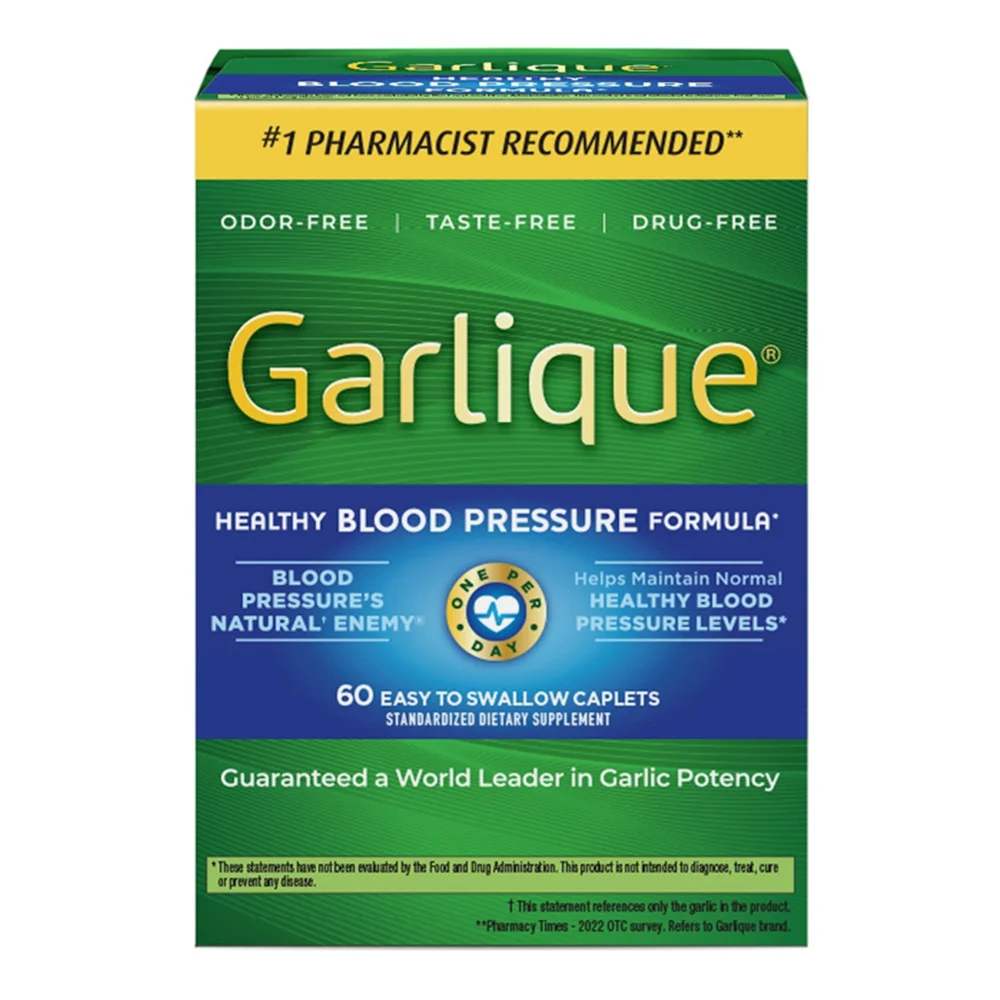 Reusable Garlique Healthy Blood Pressure Supplement Odor Garlic 1800 mcg Allicin 60 Ct Functional