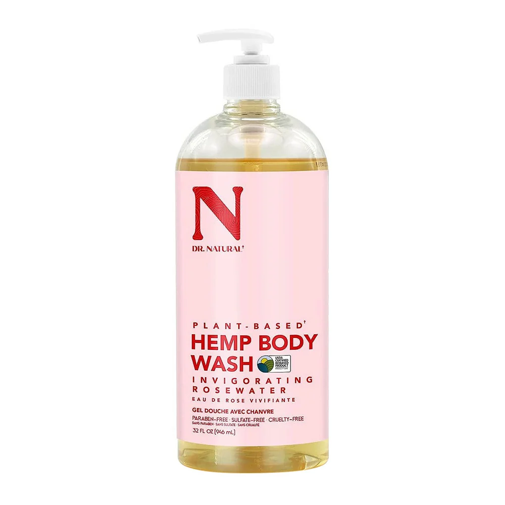Stylish Dr Natural Pure Hemp Body Wash with Rosewater 32 Oz Prestigious