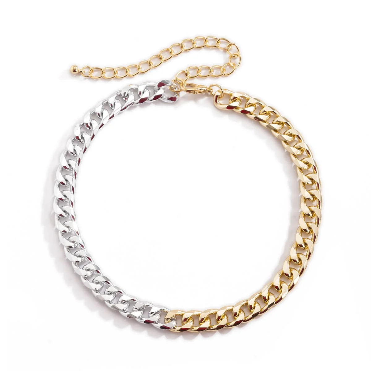 Verified Two Tone Figaro Choker Necklace Elite
