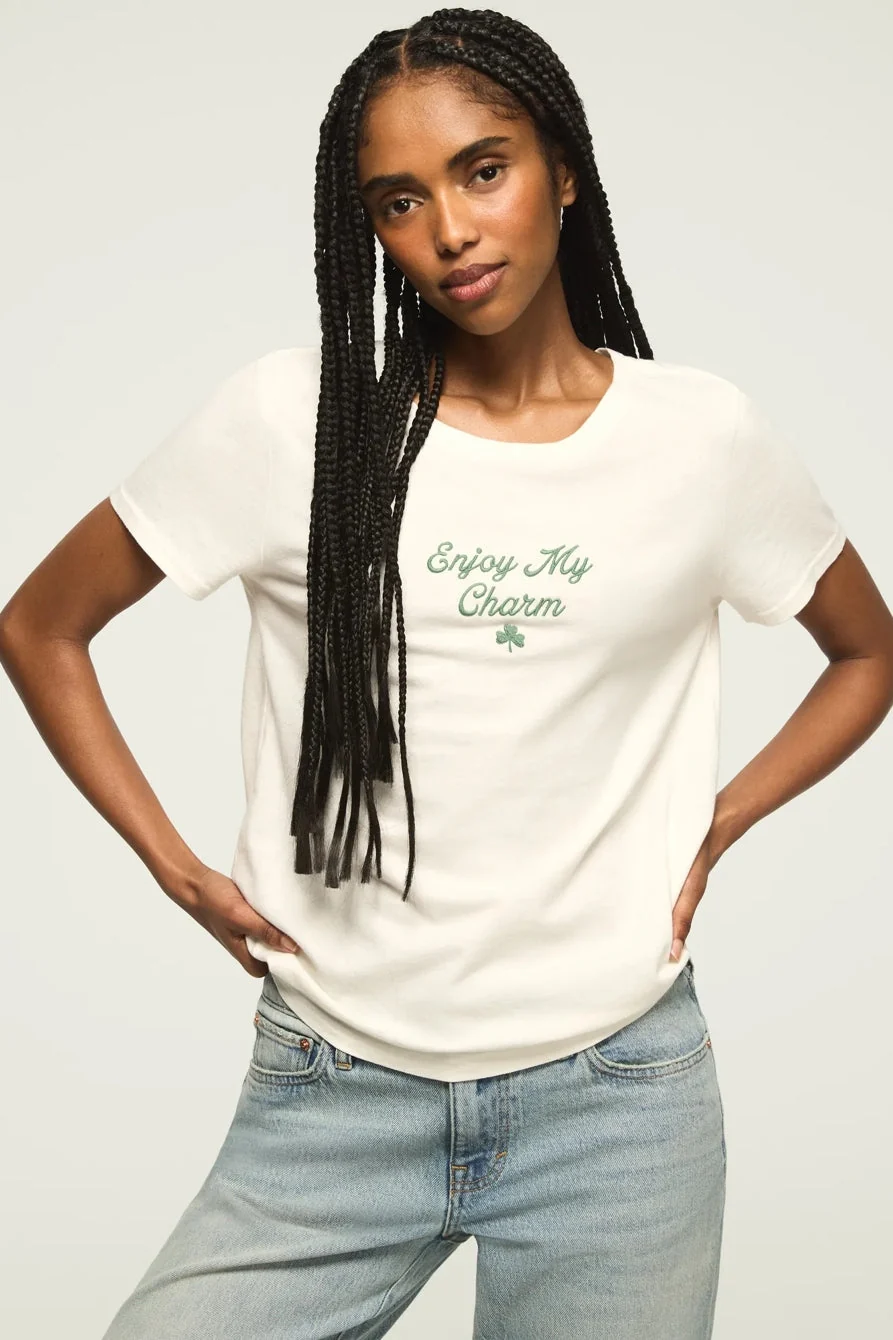 High-Performance Lucky Brand Women's Enjoy My Charm Classic Crew - Gardenia Authentic
