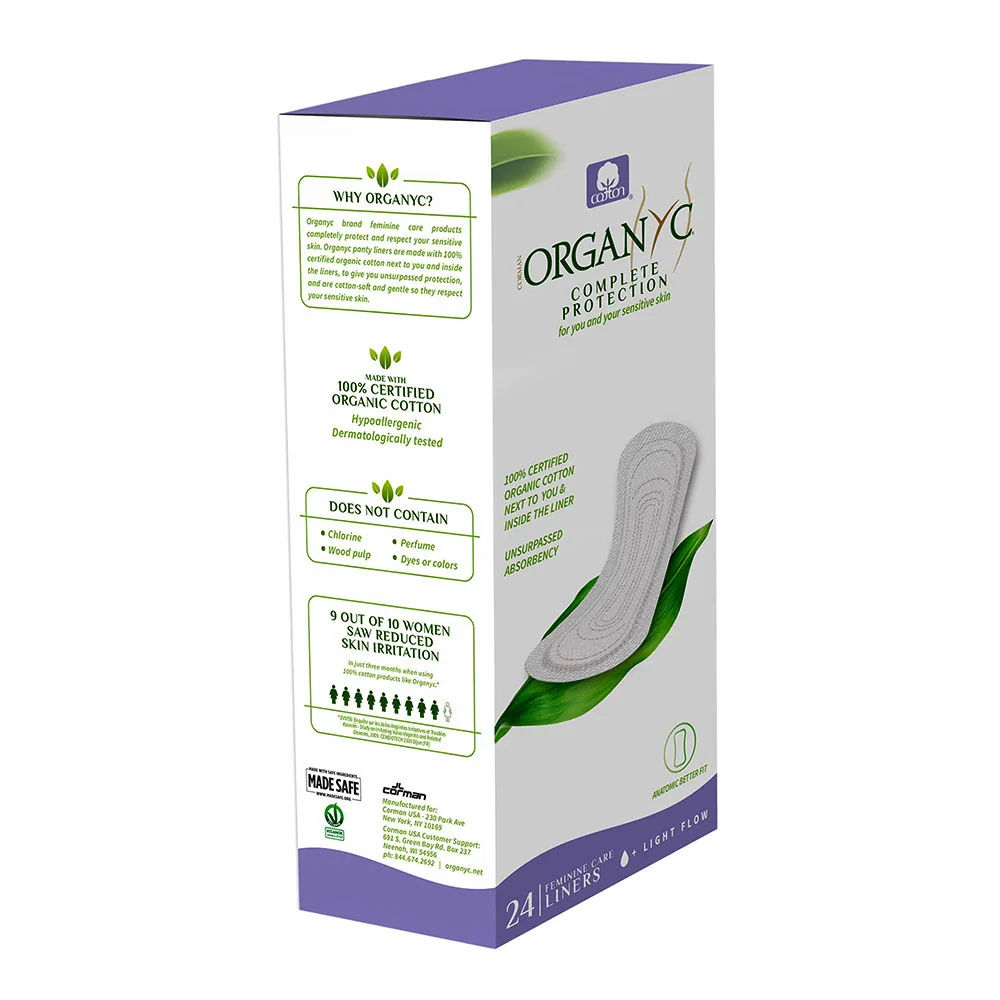 Advanced Organyc Complete Protection Cotton Panty Liners Light 24 Ea Modern