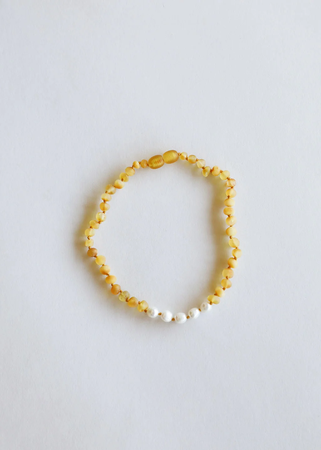 Verified Raw Honey Baltic Amber Pearl Necklace High-Grade