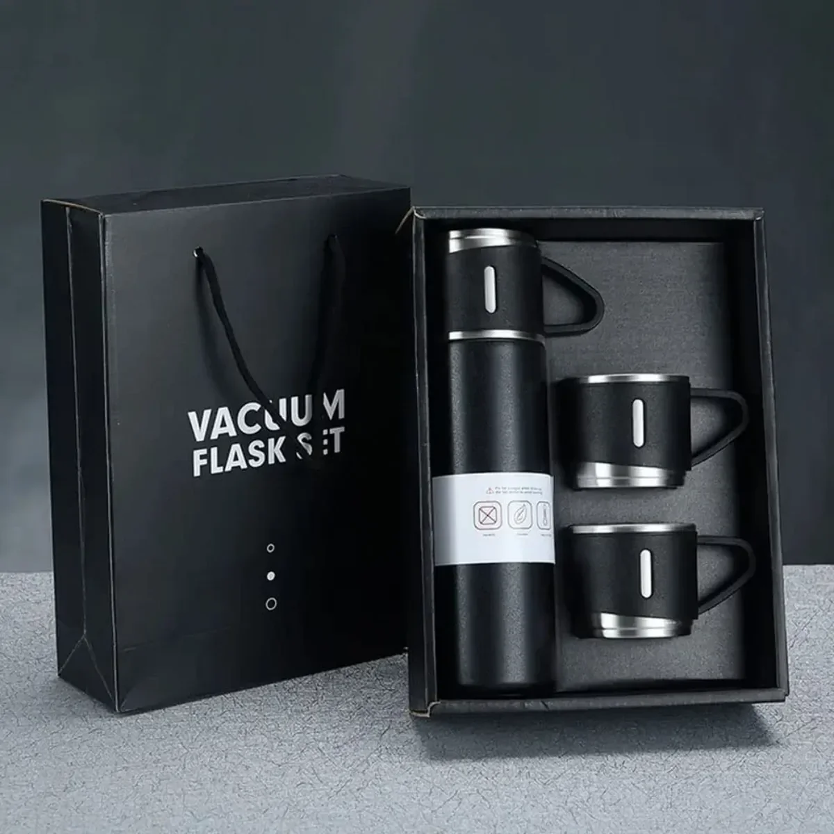 Classic 500ml Vacuum Insulated Stainless Steel Thermos with 3 Lids Long-Lasting