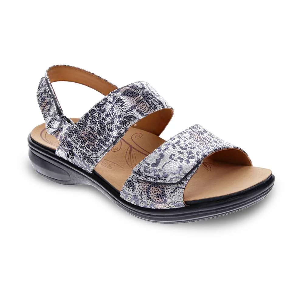 Relaxed Como Adjustable Slingback Sandal - Silver Safari Traditional