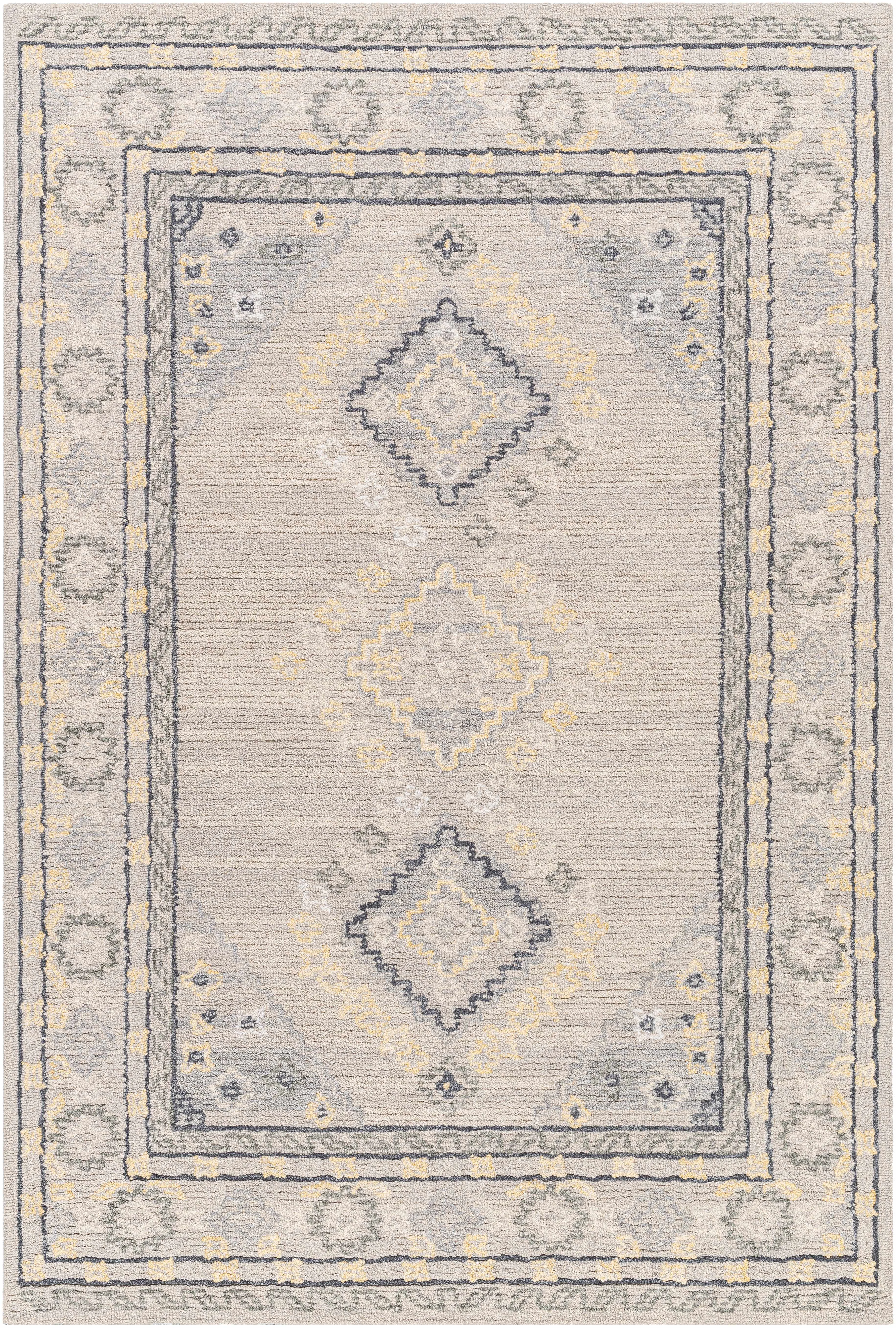 Efficient Alena Gray Wool Blend Area Rug - Organic